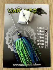 WHACKED LURES ~ 1/4oz 'Bass Basher' Buzz Bait ~ JUNE BUG (Surface Lure)
