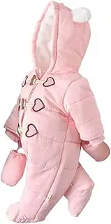 [Simplee kids] Toddler Baby Girls Boys Snowsuit Winter Hooded Footed Outerwear Warm Jumpsuit with Gloves