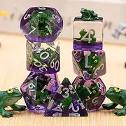 Resin Frog DND Dice Set, Polyhedral D&D Dice Animal Inclusion Dice for Dungeons and Dragons MTG RPG Board Games