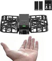 X1 Self-Flying Camera, Pocket-Sized Drone HDR Video Capture, Palm Takeoff, Intelligent Flight Paths, Follow-Me Mode, Foldable Action Camera with Hands-Free Control Black (Combo Plus)