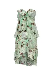 Stella Mccartney Floral-print Tiered Silk-chiffon Mini Dress - Multicoloured - 42 (UK10 / S) 42 (UK10 / S)