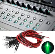 SOULONG Prewired Light Emitting Diodes, 12V 50Pcs Round Head Pre Wired LED Lamp Diodes Light Assorted Color Highlight Condensed Beads Resistor Kit for DIY Home 3mm Emerald Green