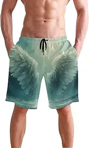 [XYMZR] Angel Wings Fantasy Men's Swim Trunks Quick-Dry Bathing Suit Swimming Board Shorts S