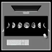 ANYMOB Mouse Pad Black 400X900X5MM Moon Art Gaming Mouse Pad Keyboard Carpet Pad