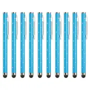 10pcs Glitter Stylus Pens for Touch Screens Metal Capacitive Pen, Blue