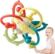 Ancsttu Babies Teething Rattle, Safe Colorful Sensory Teething Toy, Preschool Learning Toys Teether Toy Chew Toys for Toddler