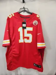Nike NFL Kansas City Chiefs #15 Patrick Mahomes Red Game Jersey Mens 2XL Patch