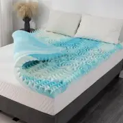 4 Inch 5-Zone King Memory Foam Mattress Topper, Gel Infused King, Blue