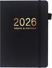 Fruusv A5 Notebook | 2026 Planning Notepad 144 Sheets,A5 Calendar Hardcover Notebook for Daily Study Work Travel Home School Meeting Business Graduation Workplace