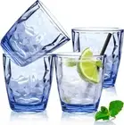 Plastic Glassware Tumbler Dishwasher Safe, Set of 4 Unbreakable Drinking Glas...