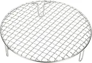 uxcell 9.5 Inch Round Cooking Rack, Stainless Steel Canning Racks with Legs, Barbecue Mesh Grill for Baking Cooling Steaming Cookware