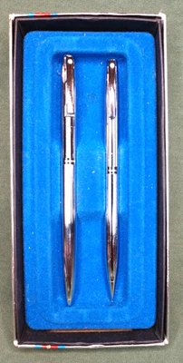 Sheaffer White Dot Triumph Chrome Reminder Clip Ballpoint Pen Refill Works USA