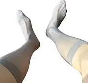 [ADYING] 2 pair(4pcs) Mens Nylon Sheer Suit Sock Business Dress Socks with Reinforced Toe Solid Plain Thin Formal Dress Stockings