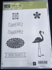 Stampin' Up! FLAMINGO LINGO (7) Stamps Set-New/Retired