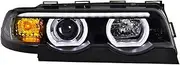Headlight Assembly Compatible with M/W 7-series E38 1998-2002 LED Width Light Lens Low Beam Halogen High Beam