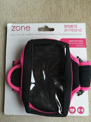 New Women's Zone Training Arm Band for iPhone 4/4S & 5/5S Pink and Black