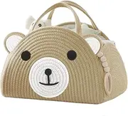 [DaperCanly] Diaper Caddy Organizer, Baby Gift Basket, Large Storage Basket, Cute Bear Design Gift for Baby Shower, Newborn Essentials, Brown Bear Newborn Boys and Girls (Brown)