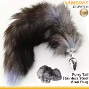 BDSM Fox Furry Tail Anal Plug Metal Butt Plug Bondage Fetish Cosplay Sex Toy