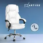 Artiss Executive Office Chair Computer Gaming Chairs PU Leather Recliner White