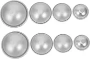 Sewroro 4 Pairs Bath Salt Ball Mold Soap Molds for Soap Making Bath Ball Maker Cake Mold Pan Cake Tin Bowl Rose Ice Cube Mold Baseball Cake Pan Tubs Half Round Shape Aluminum Alloy Silver