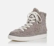 Aqua Private Label Steve Madden Teddy Faux Shearling Sneakers Gray 8