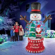 8-FT Animated Airblown Inflatable Snowman Snow Globe Christmas Santa Yard Decor