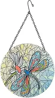 Garden Art Hanging Decorations Organic Glass Dragonfly Glass Ornament for Home Garden Wind Chimes Beautiful Wall Decoration