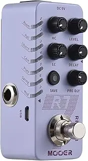 Oimzzr Guitar Digital Reverb Pedal Electric Guitar Effects Pedal 7 Reverb Tones Effects True Bypass Metal Shell DC 9V 6.35mm Input/Output Interface Guitar Reverb Effector