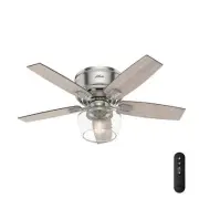 Hunter 44" Bennett Low Profile Ceiling Fan w/ LED Light & Remote Transitional