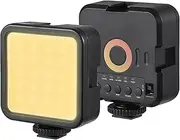 Mini Photography Lamp Dimmable LED Light Portable Vlog Light with Bi-Color Light Modes 1200mAh Battery USB Charging Port 3 Cold Shoes 70 LED Beads 3000K-9000K Color Temperature