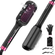 Hair Straightener Brush, 30s Fast Heated Negative Ionic Hair Straightening Br...