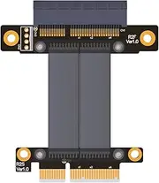 ADT-Link PCIe 3.0 x4 Male to Female Extension Cable R22SF PCI Express Gen3 Motherboard Graphics SSD RAID Extender Conversion Riser Card (10CM)