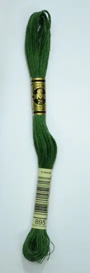 DMC Stranded Cotton #895 Very Dark Hunter Green Hand Embroidery Floss 8m Skein