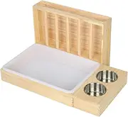 mosegor 3 in 1 Rabbit Hay Feeder, Wooden Bunny Feeder with Toilet Combo for Rectal Pets Guinea Pig Bunny Hamster
