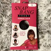 snap back front human hair (Color Black)