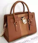 MICHAEL KORS HAMILTON CENTER STRIPE LUGGAGE SAFFIANO LEATHER SATCHEL BAGNWT!