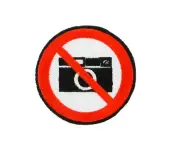 Patch backpack No pictures picture camera sign symbol iron on glue/sew