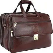 [Da leather villa] LV Top Grain Natural Leather Office leather Laptop Shoulder Bag For Men Office Use Laptop Compartment Size H16 x L12 x W6 INCH | 24 Liters