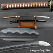 High Grade Folded Steel Japanese Sword Clay Tempered Samurai Katana Real Hamon
