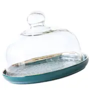 Square Cake Board Holder with Lid Ceramic Pan Gift for Lovers