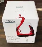 Mikasa Set Of 4 Red Wine Glasses CORA Fine Lead Free Crystal