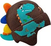 [Generic] Boys Winter Hat - Boys Wooly Hat | Dinosaur Ear Protection Hat | Boys Earflap Winter Hat | Knitted Dinosaur Winter Ear Protection Hat | Boys Cap Cold Weather Accessories Sets for Winter
