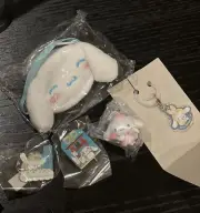 Sanrio Authentic Cinnamoroll Bundle - Pins Charm Toy Bag Umbrella Charm Key Ring