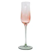 2pc Urban Tulip Champagne Glass Pink Green 22cm Kitchen Decor Drinkware