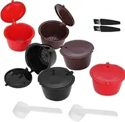 Coffee Capsule Kit for Gusto - Reusable Coffee Capsule Filter Cup with Spoon Brush Set - Single Serve Capsules & Pods