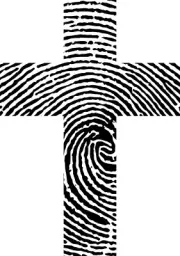 Fingerprint Cross Iron On Transfer For T-Shirt + Other Light & Dark Fabrics #41
