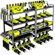 Large Power Tool Organizer 4 Layers Garage Tool Storage Rack Workshop Tool Shelf