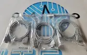 3x Lot Gray 6FT DB9 9 Pin RS232 Serial Null Modem Male to Female Extension Cable