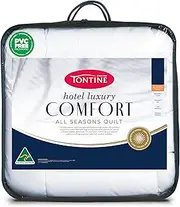 Tontine Hotel Luxury Comfort Quilt - All Seasons, Queen Bed, Medium Weight, Soft Microfibre Striped Cover, Anti Microbial Protection, Allergy Sensitive, Machine Washable, Australian Made