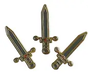 [Novel Merk] Sword, Shield, & Other – Medieval Armor Lapel Pin, Hat Pin & Tie Tack Set - with Clutch Back